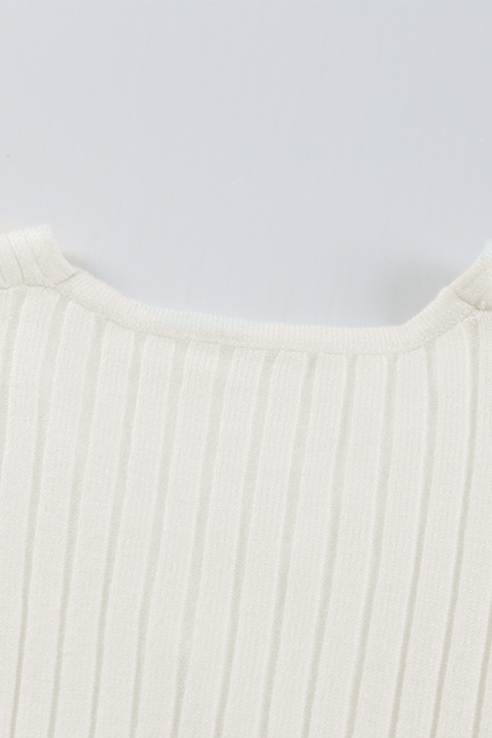 Beige Wrap V Neck Lantern Sleeve Textured Sweater by BYNES NEW YORK | Apparel & Accessories