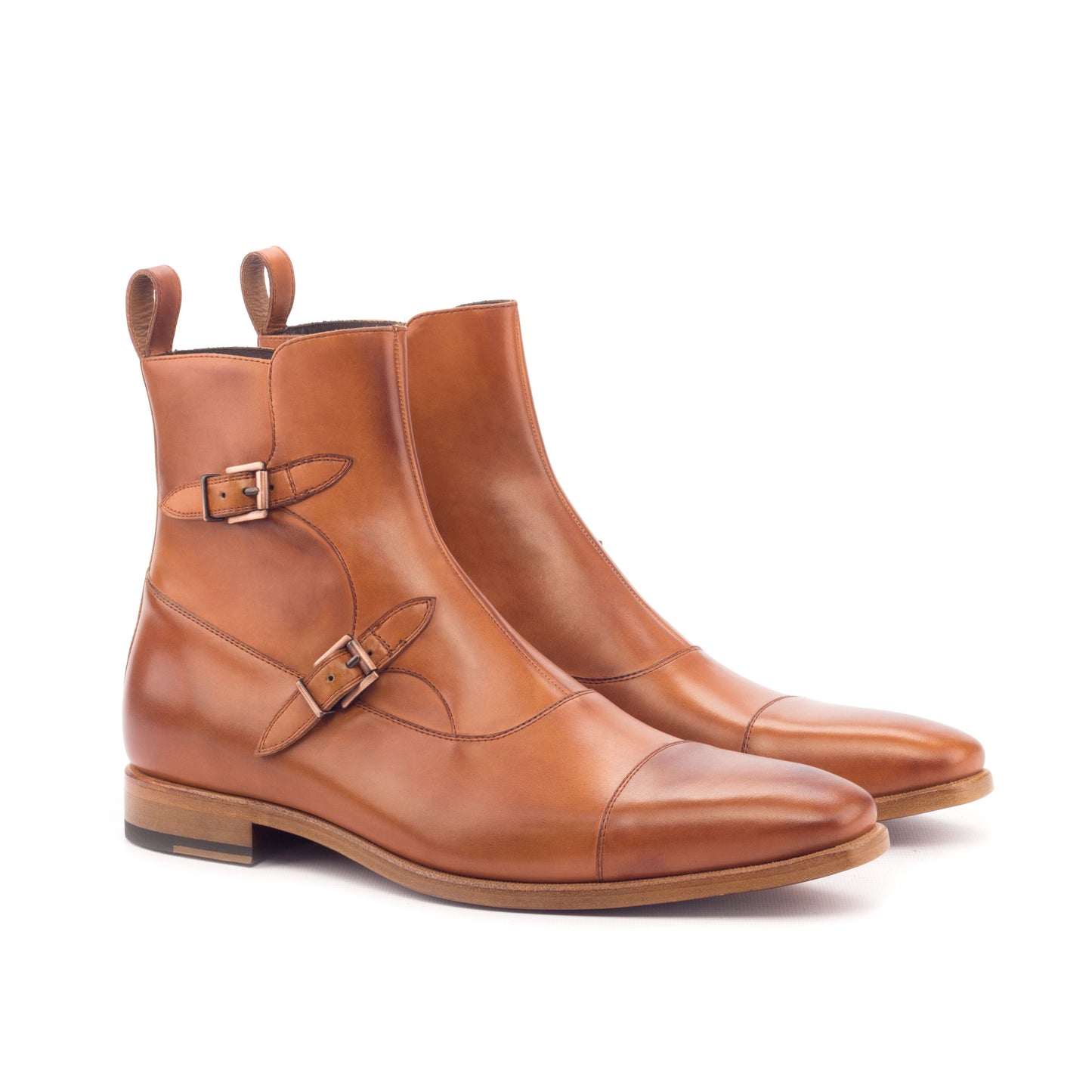 - OCTAVIAN -  Unique Handcrafted Cognac Painted Calf by Le Ruux