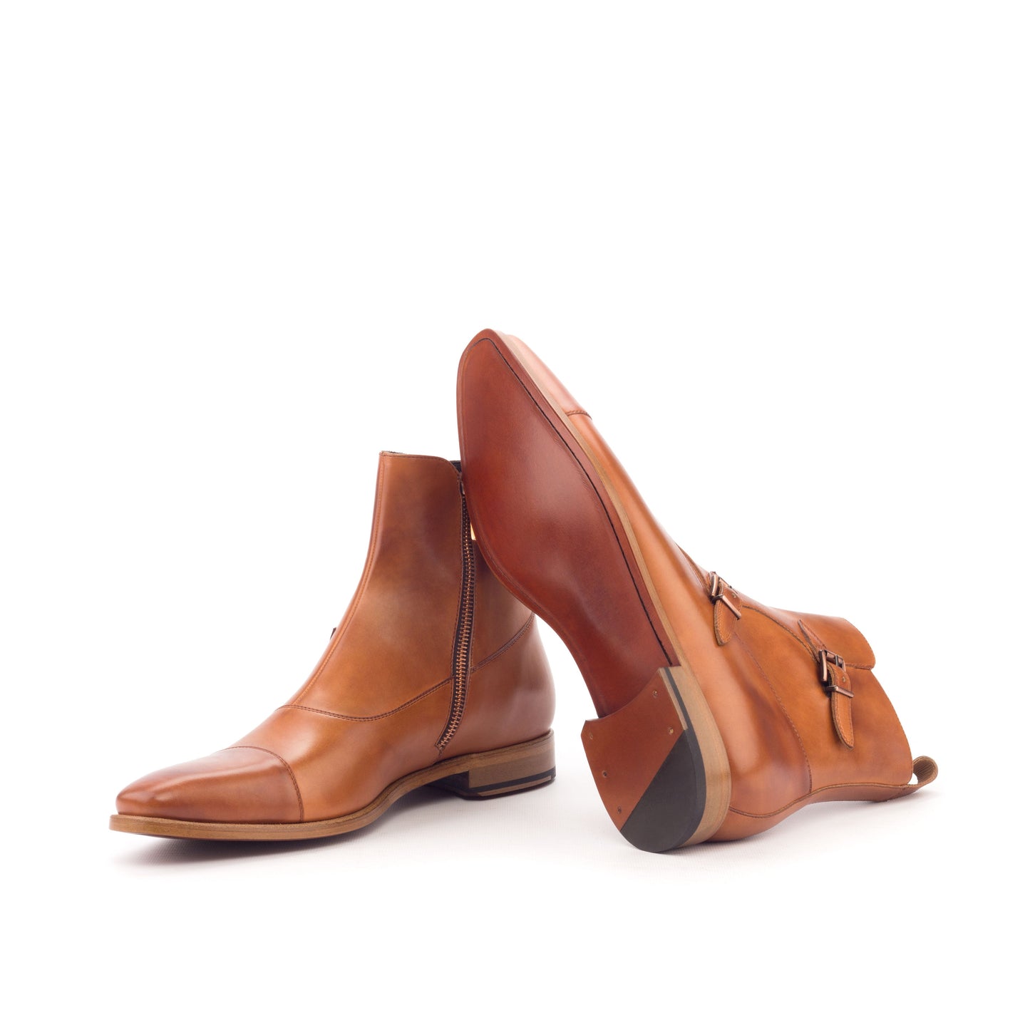 - OCTAVIAN -  Unique Handcrafted Cognac Painted Calf by Le Ruux