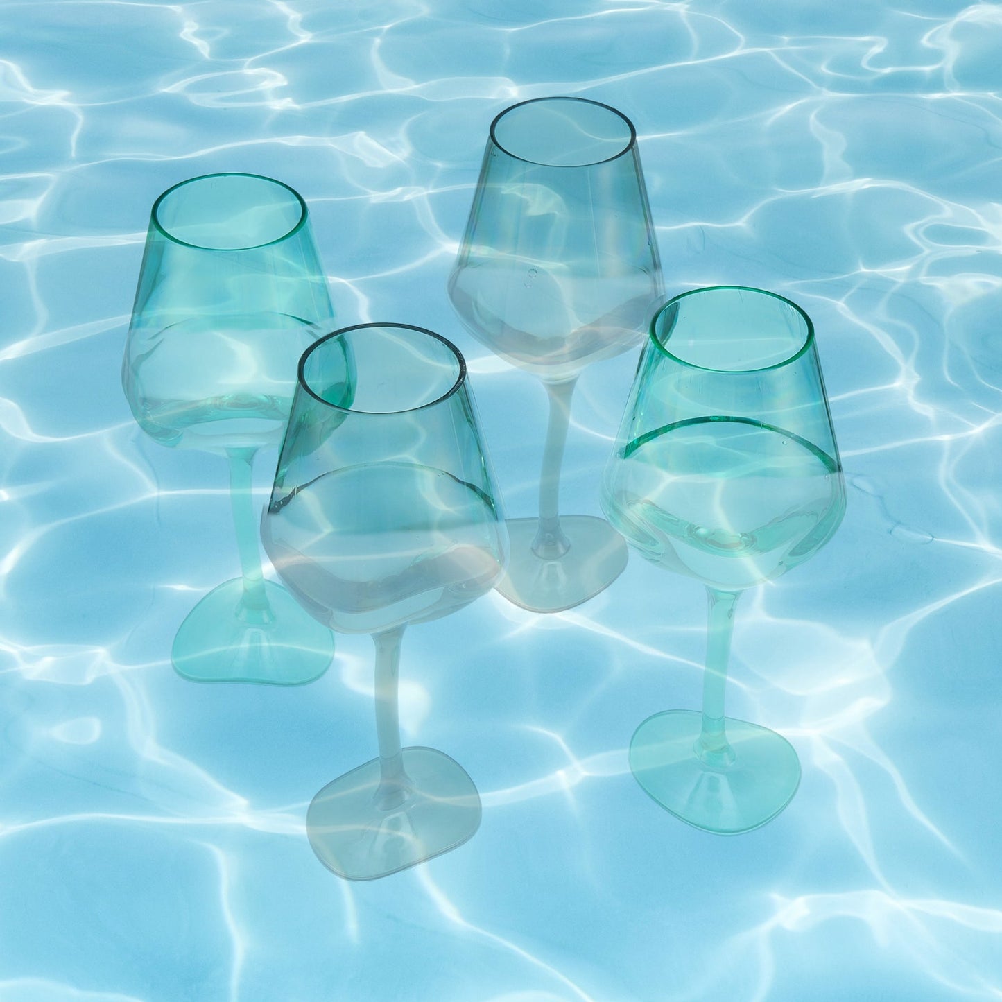 Floating Wine Glasses for Pool - Set of 2-15 OZ Shatterproof