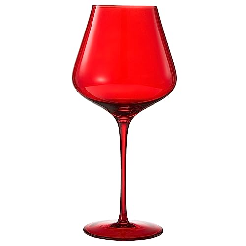 Red Colored Christmas Crystal Wine Glass Set of 6- 20 oz