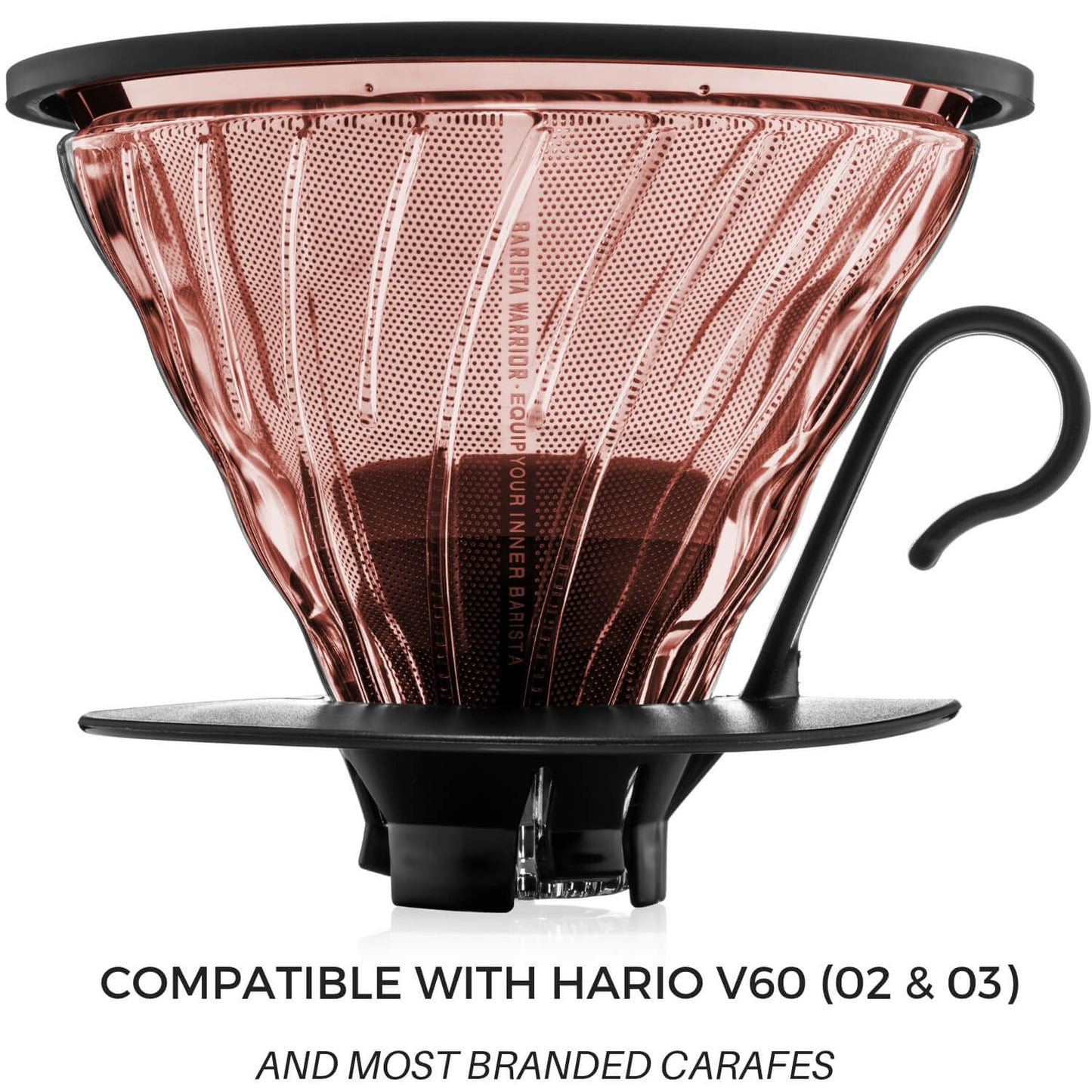 Reusable Pour Over Coffee Filter for Chemex and Hario V60 (Copper) by Barista Warrior