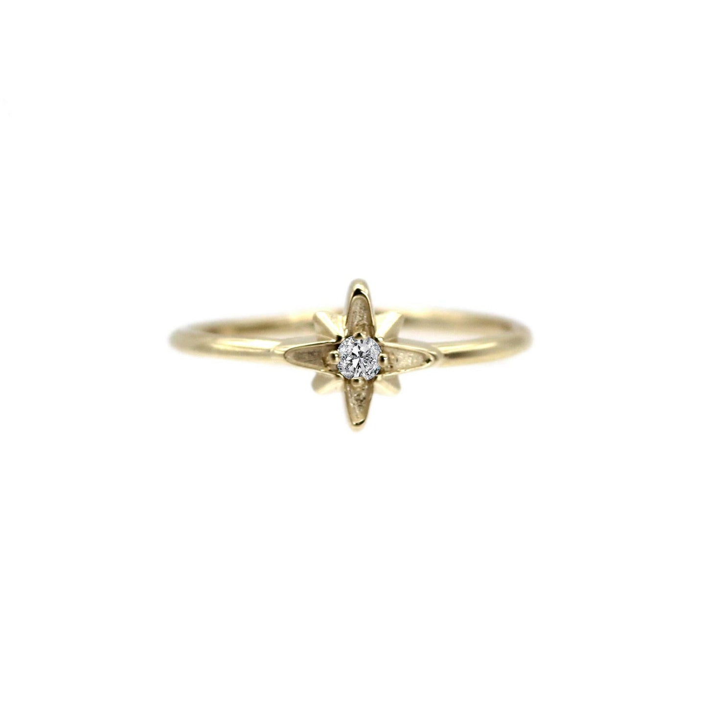 14k North Star April Diamond Birthstone Ring by VicStoneNYC Fine Jewelry