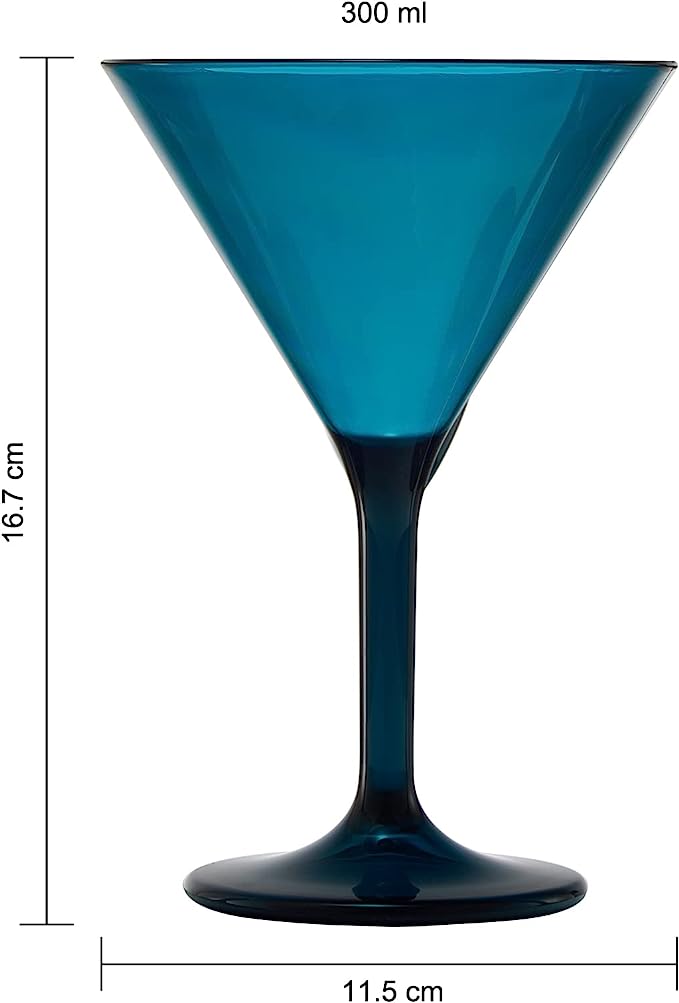 Unbreakable Pastel Color Acrylic Martini Glasses Set of 6 5 oz