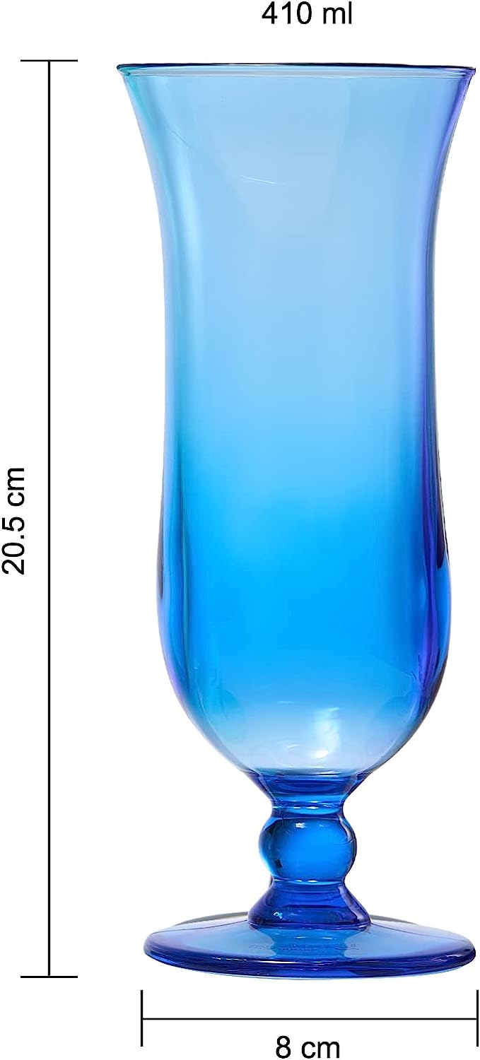 Shatterproof Color Hurricane Glasses Set of 6- 14 oz