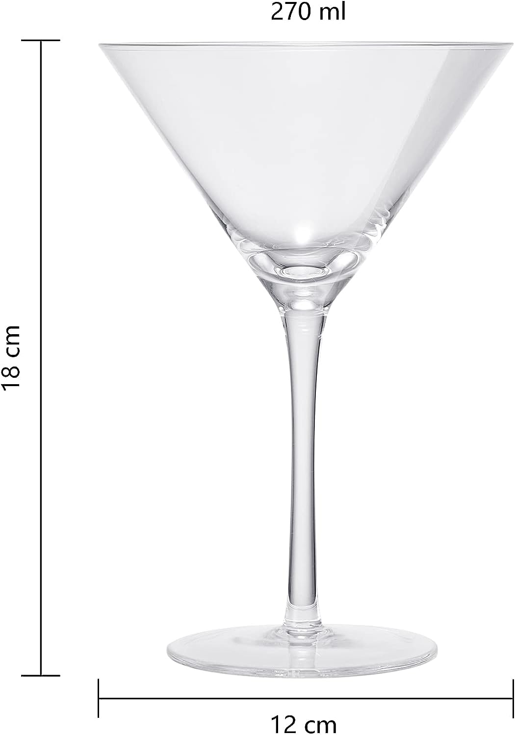Crystal Martini Glass Set of 4- 10oz