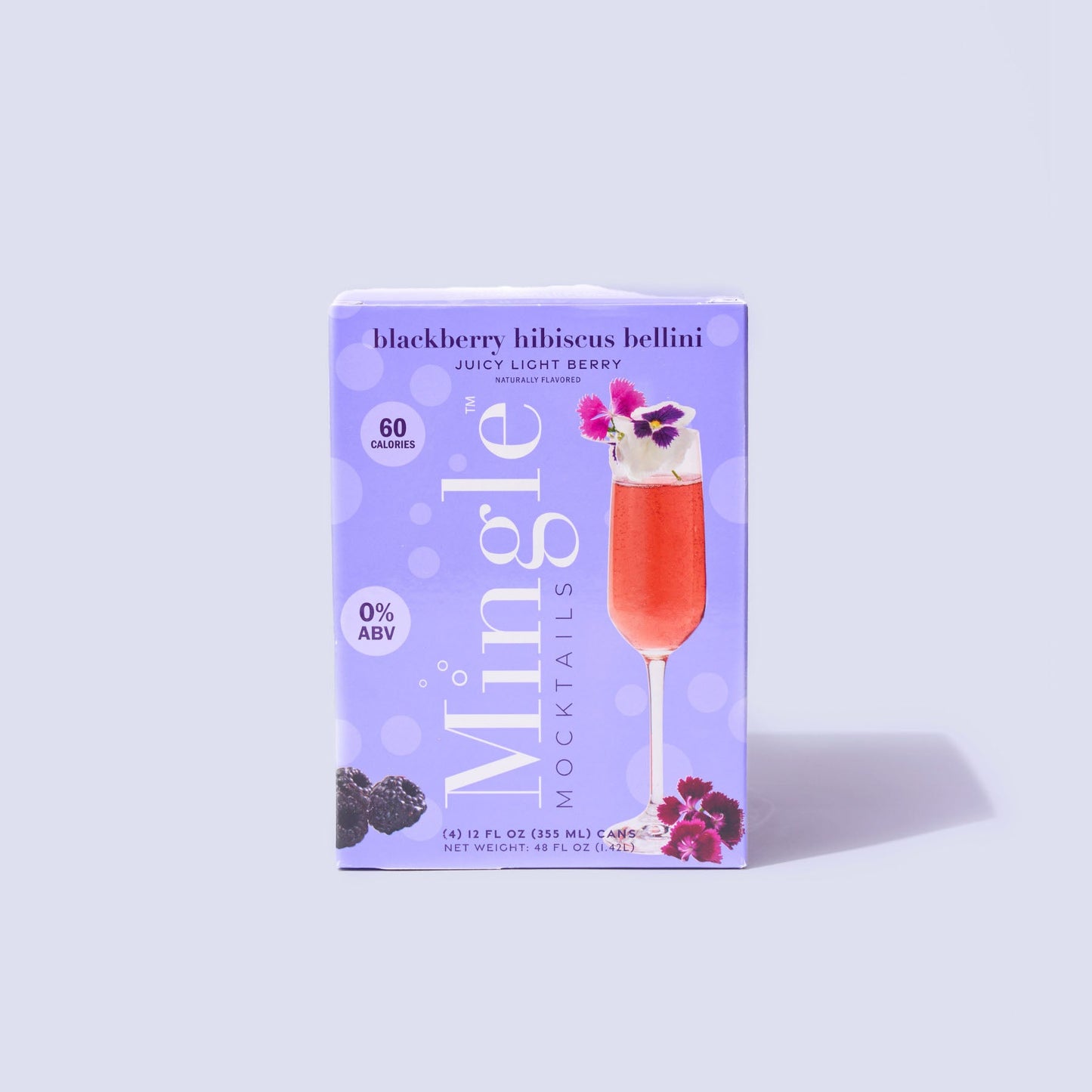 Mingle Mocktails Blackberry Hibiscus Bellini - Non Alcoholic Beverages