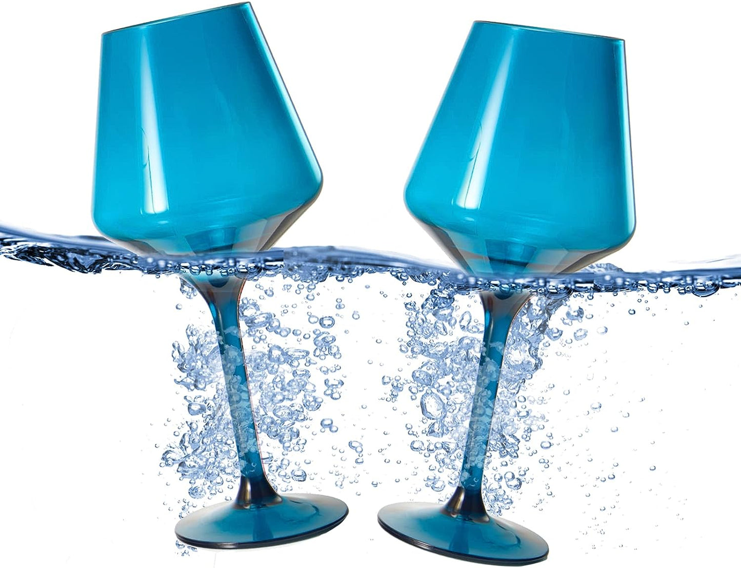 Floating Wine Glasses for Pool - Set of 2-15 OZ Shatterproof