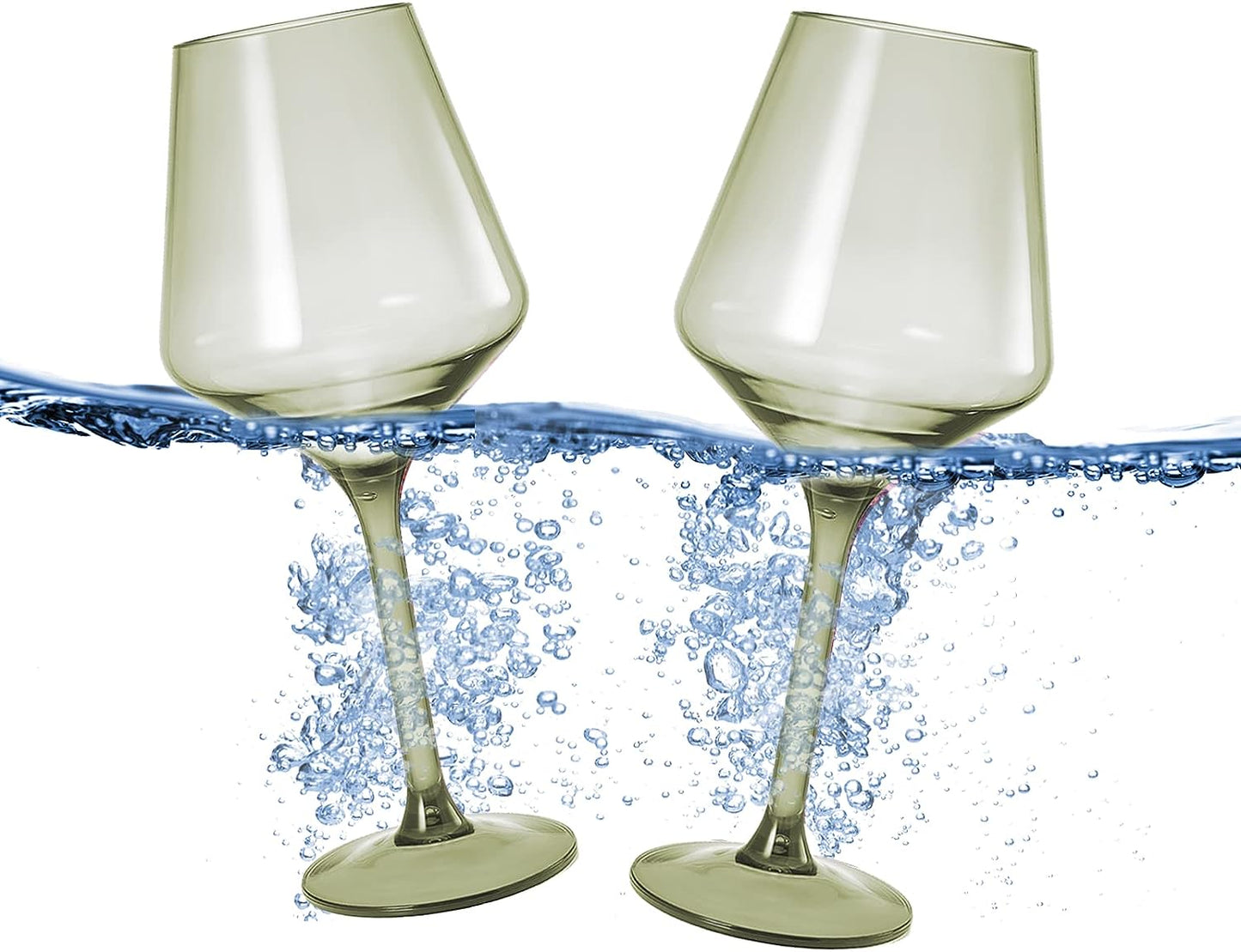 Floating Wine Glasses for Pool - Set of 2-15 OZ Shatterproof