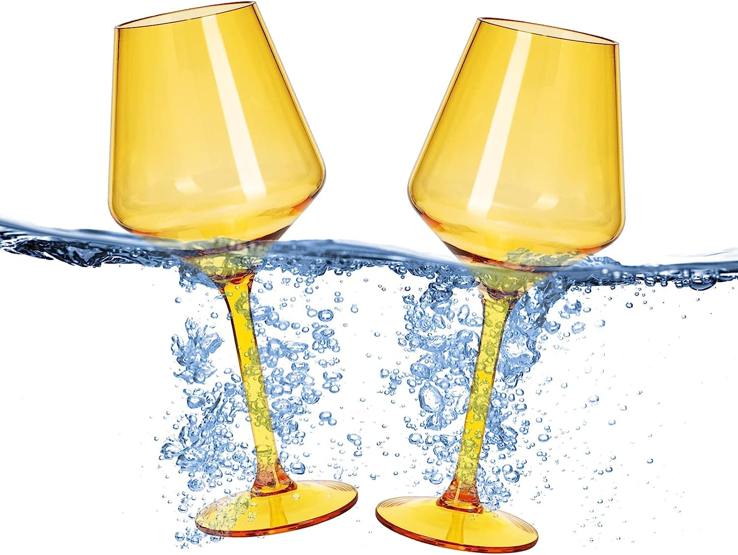 Floating Wine Glasses for Pool - Set of 2-15 OZ Shatterproof