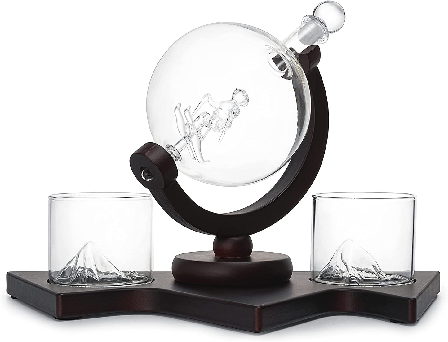 Ski Wine and Whiskey Decanter & Glass Set