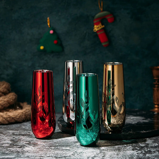 4-Piece Christmas Stemless Flutes