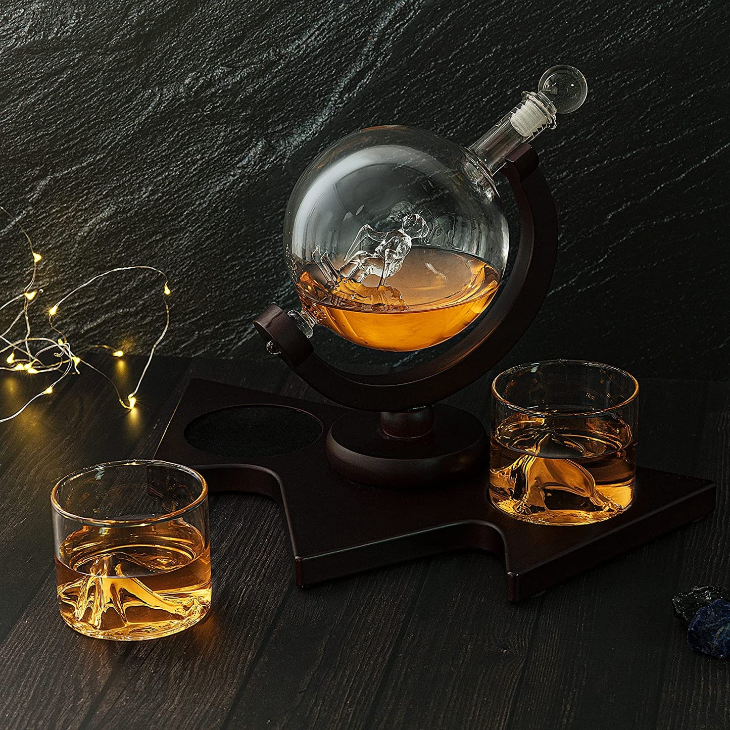 Ski Wine and Whiskey Decanter & Glass Set