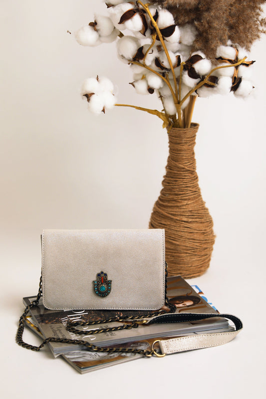 CHAIN crossbody BAG - Ivory by BYNES NEW YORK