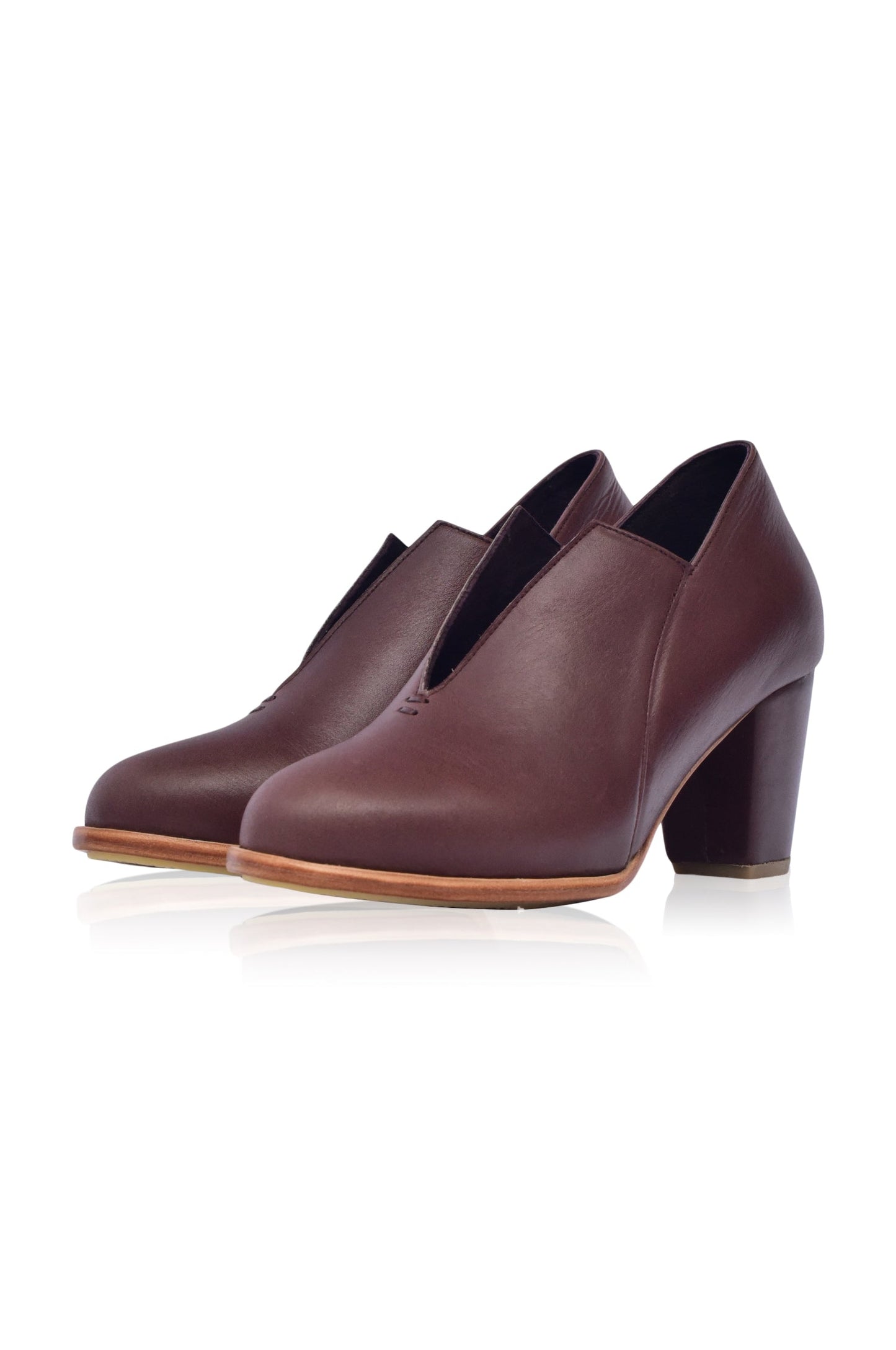 Ange Leather Heel Booties by ELF