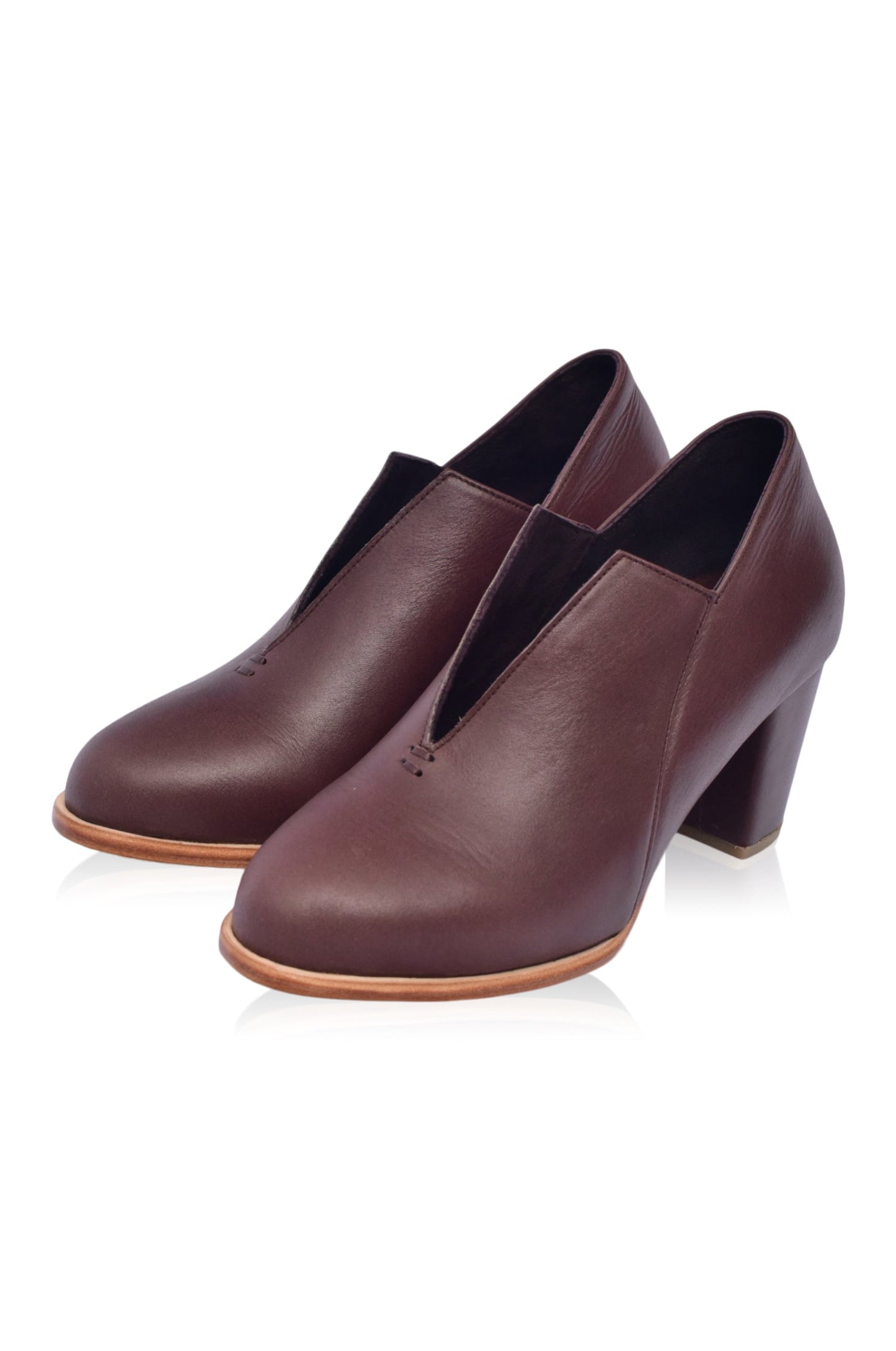 Ange Leather Heel Booties by ELF