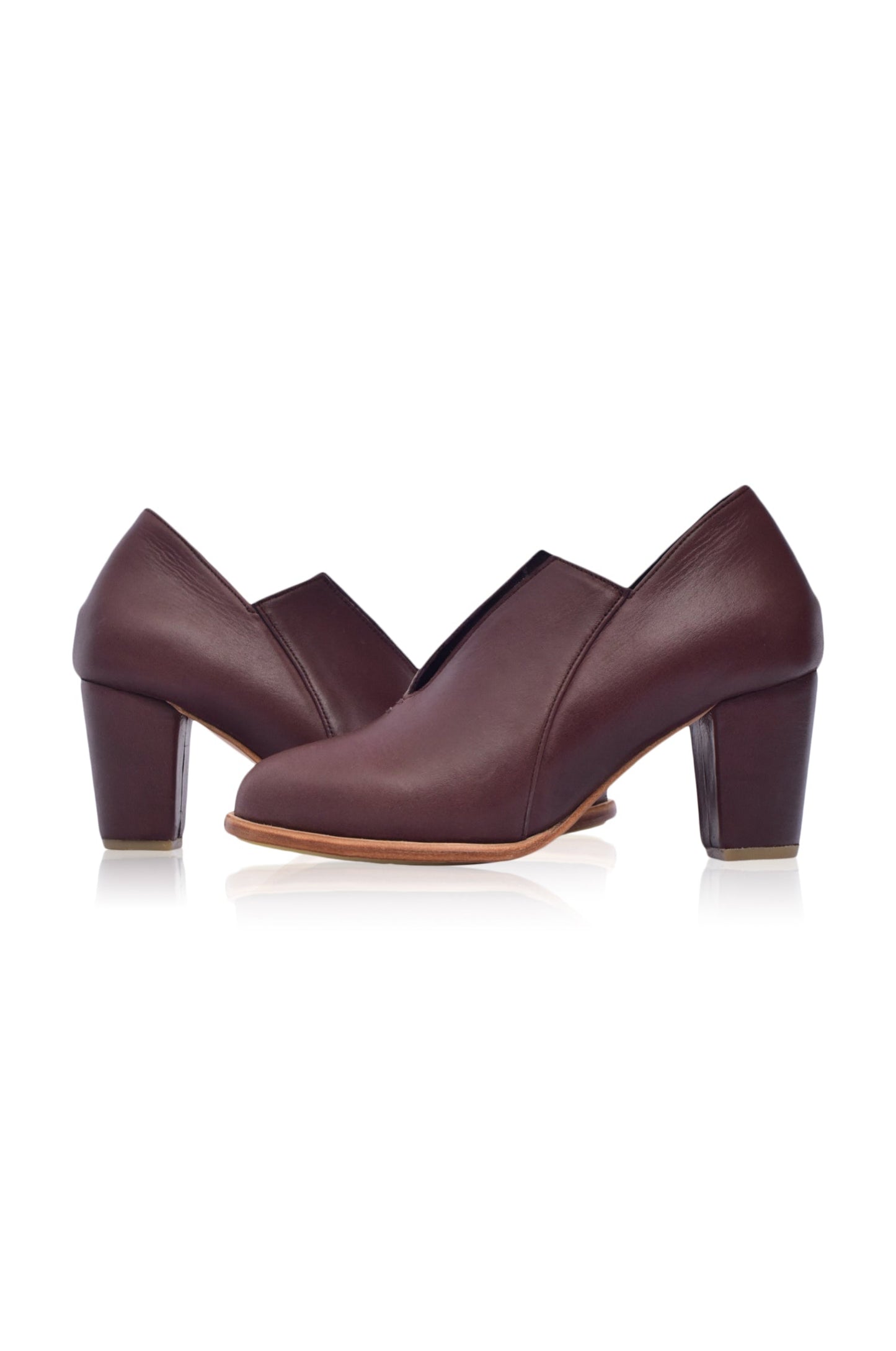 Ange Leather Heel Booties by ELF