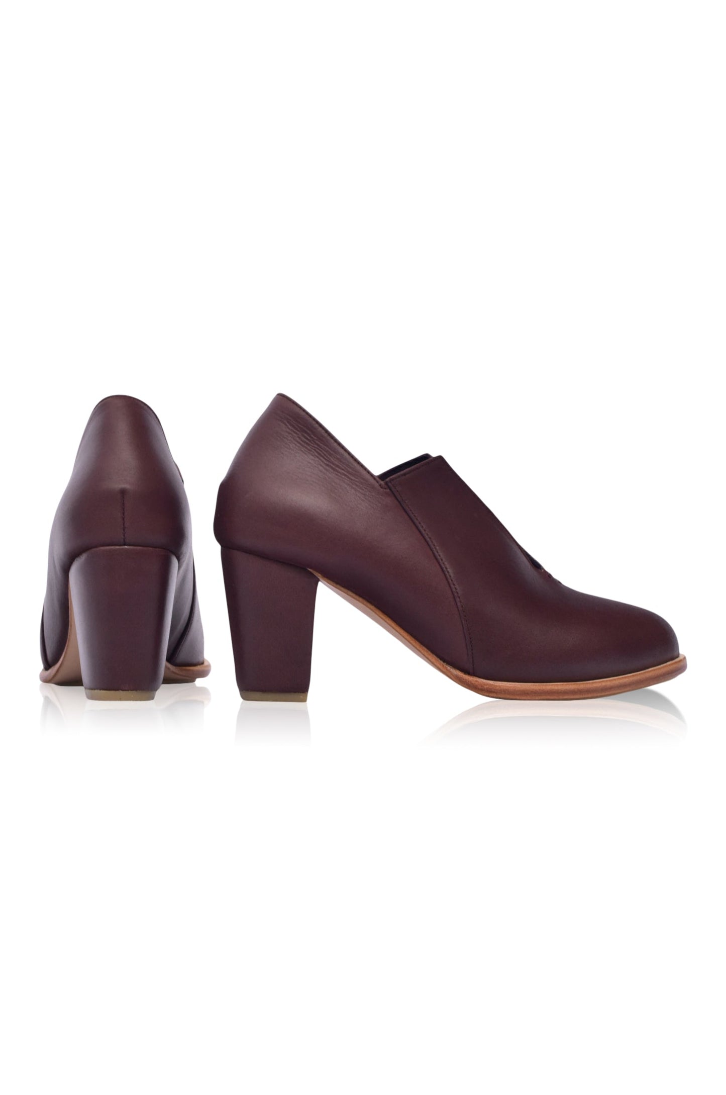 Ange Leather Heel Booties by ELF