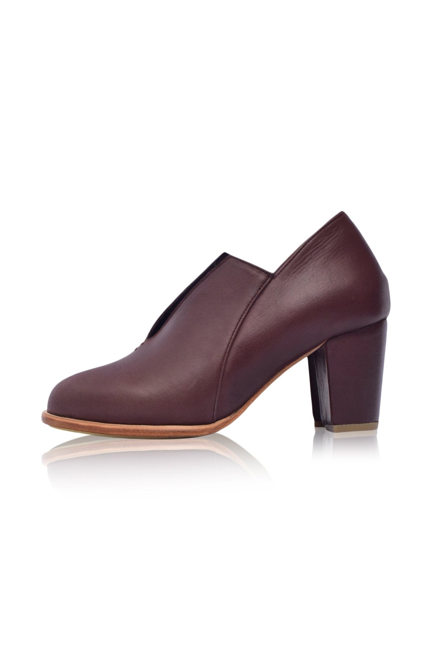 Ange Leather Heel Booties by ELF