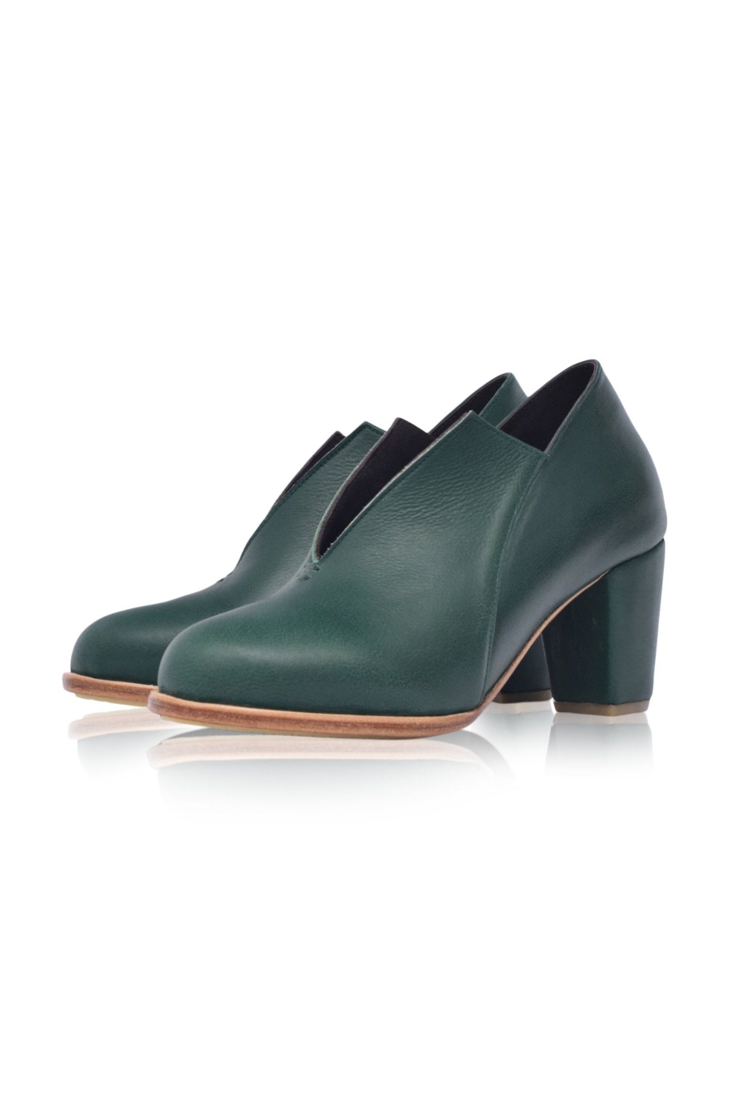 Ange Leather Heel Booties by ELF
