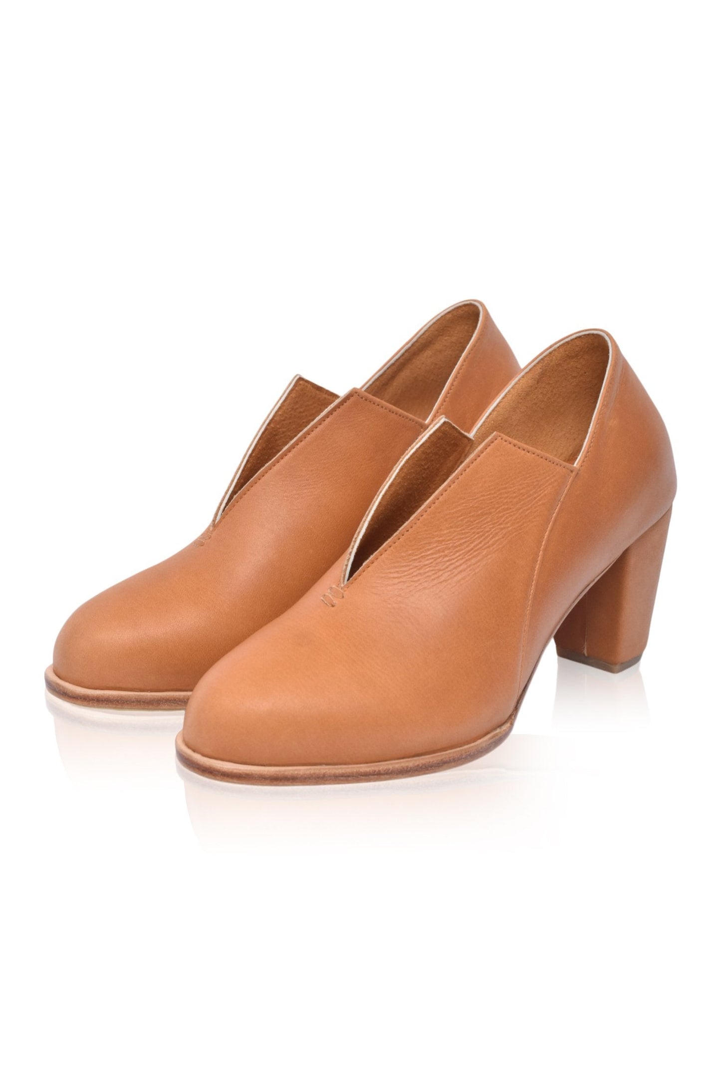 Ange Leather Heel Booties by ELF