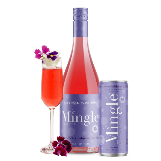 Mingle Mocktails Blackberry Hibiscus Bellini - Non Alcoholic Beverages