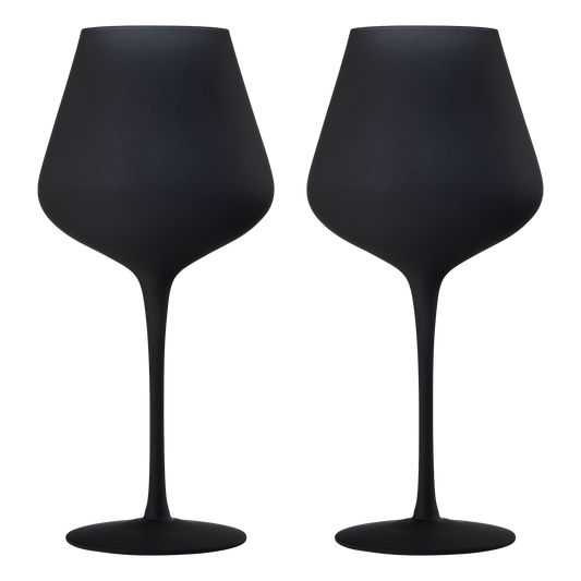 Matte Black Crystal Wine Glass - Set of 2 - 20 oz