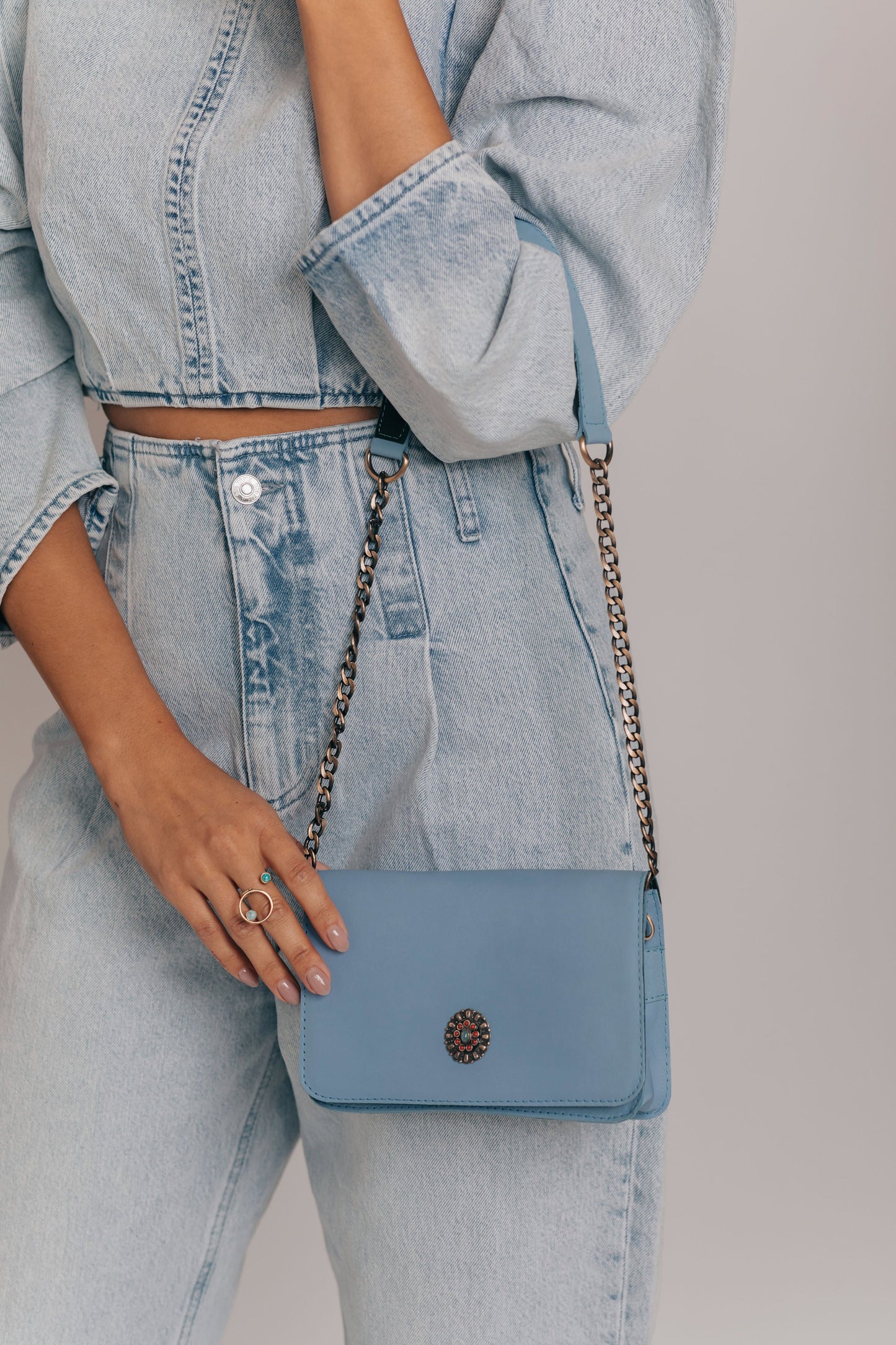 Chain crossbody BAG - Blue Sky by BYNES NEW YORK | Apparel & Accessories