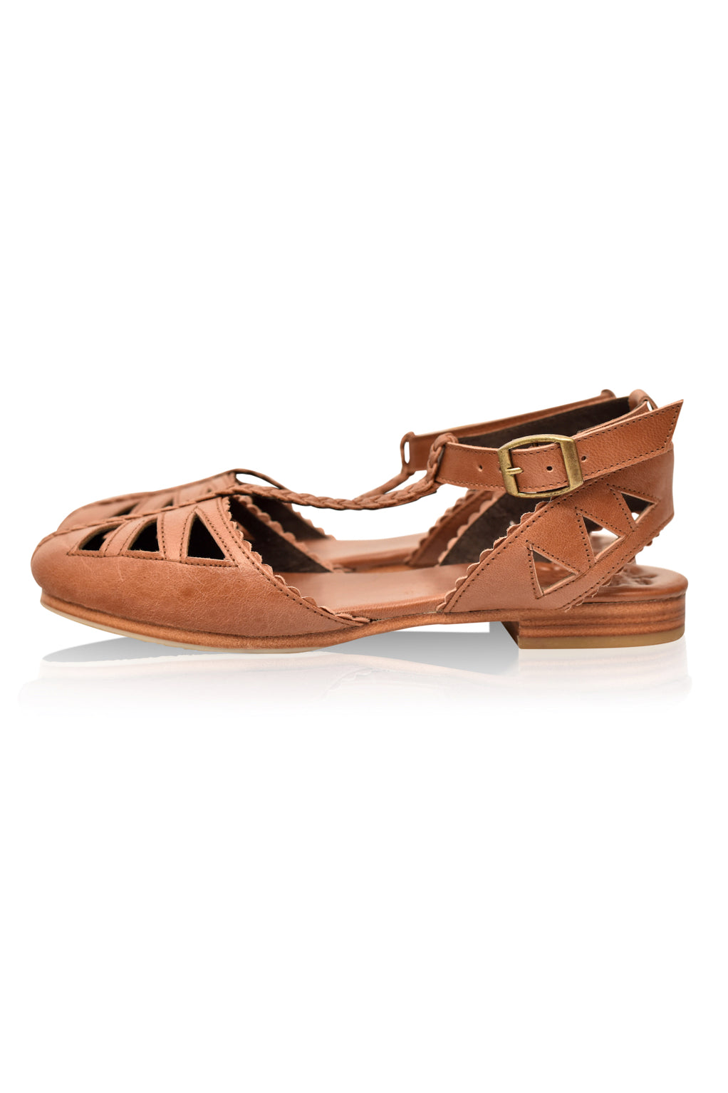 Bounty T-strap Leather Sandals by ELF