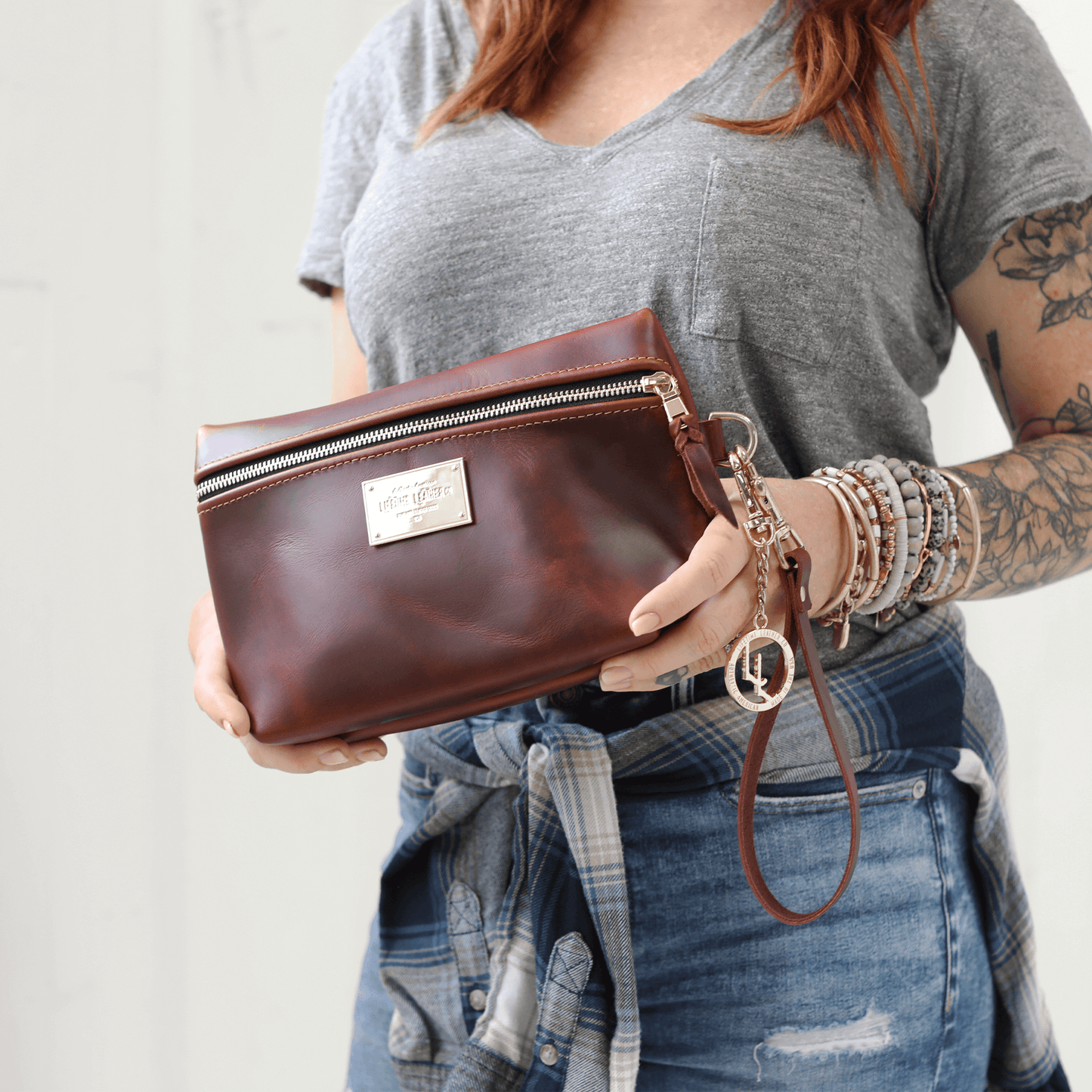 Smooth Leather Cosmetic Bag by Lifetime Leather Co