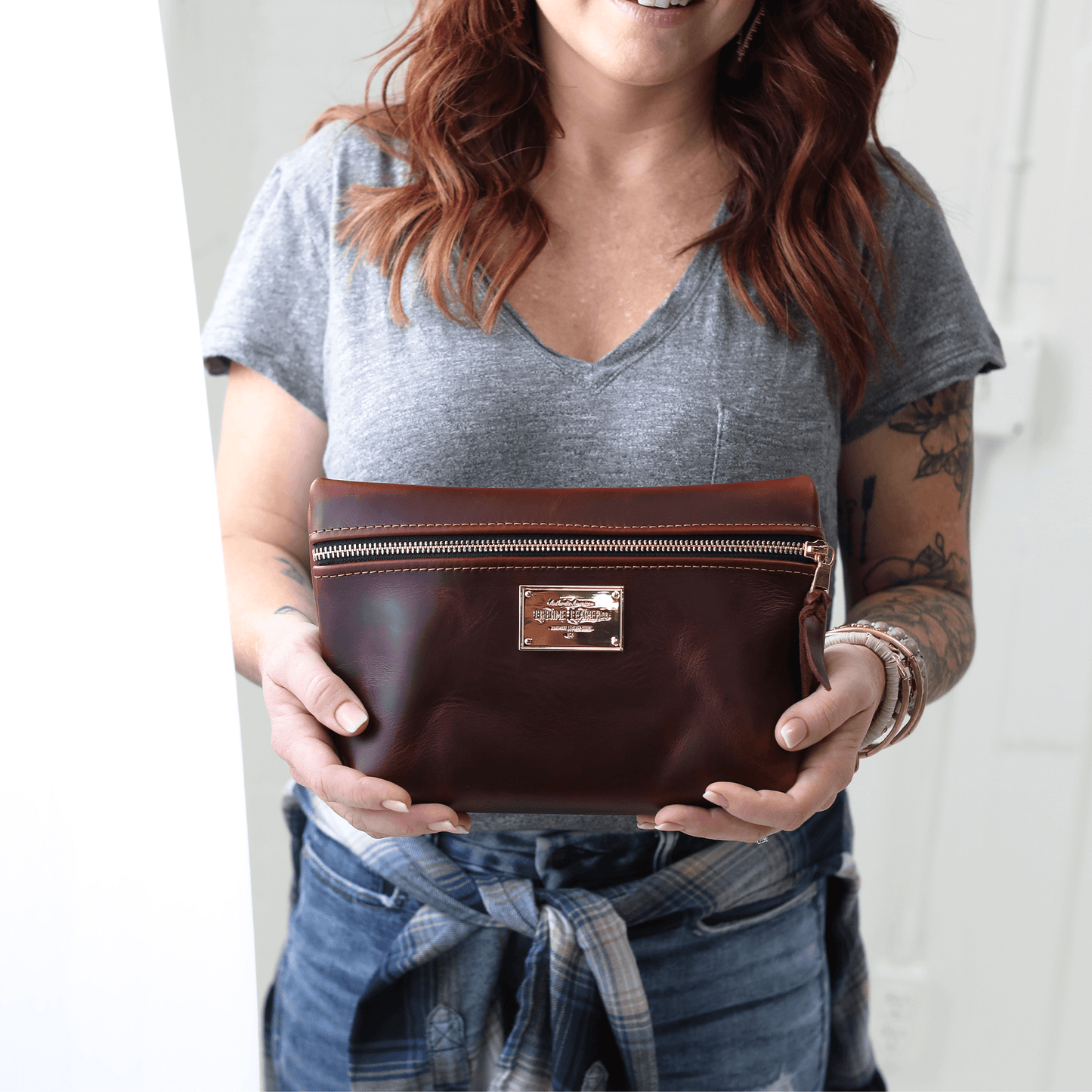 Smooth Leather Cosmetic Bag by Lifetime Leather Co