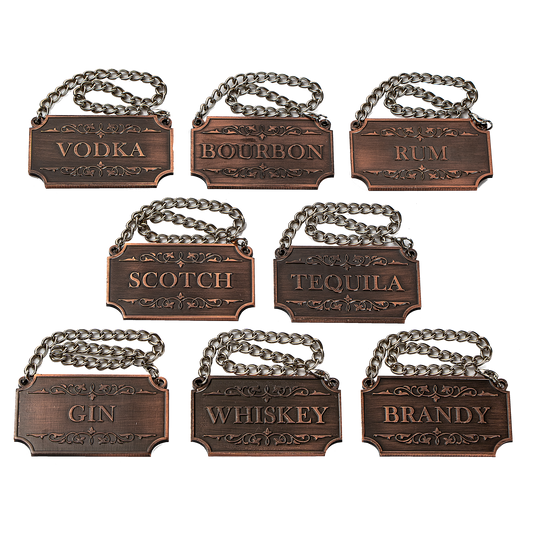 Set of 8 Copper Decanter Tags