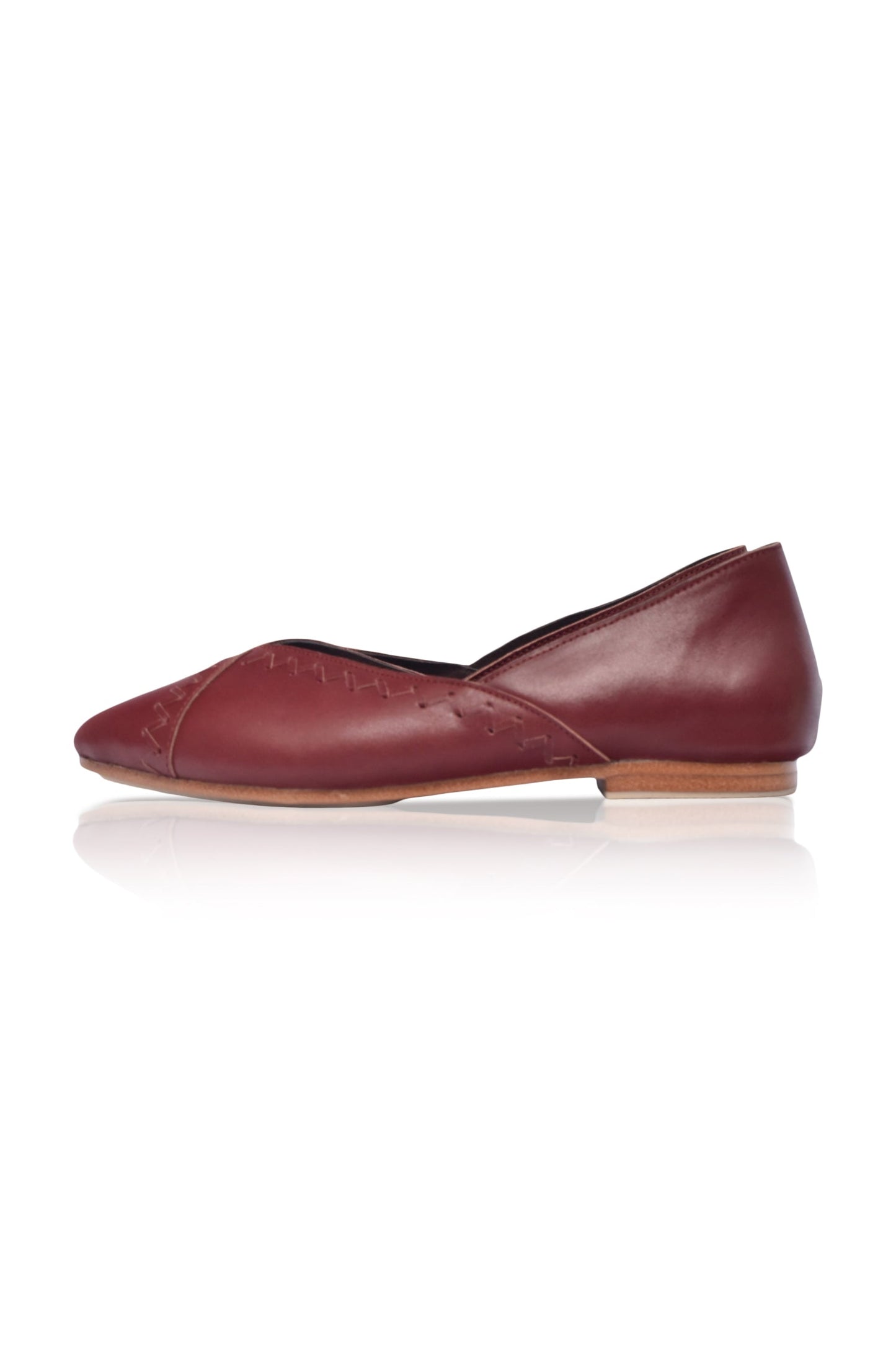 Elle Pointy Toe Leather Ballet Flats by ELF