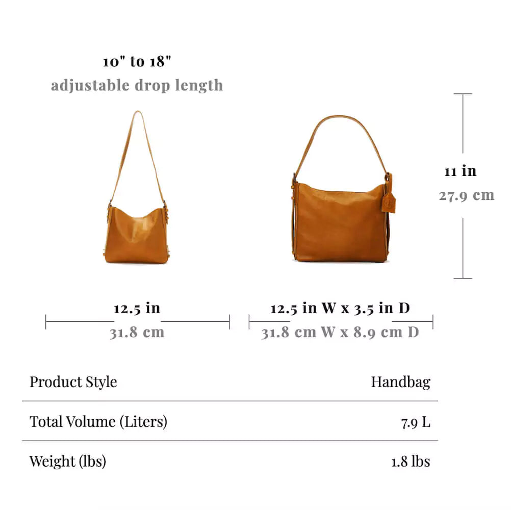 Ellington Leather Hobo w/ Zippered Pouch by Mission Mercantile Leather Goods