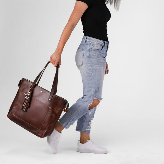 Zippered Deluxe Lifetime Tote by Lifetime Leather Co