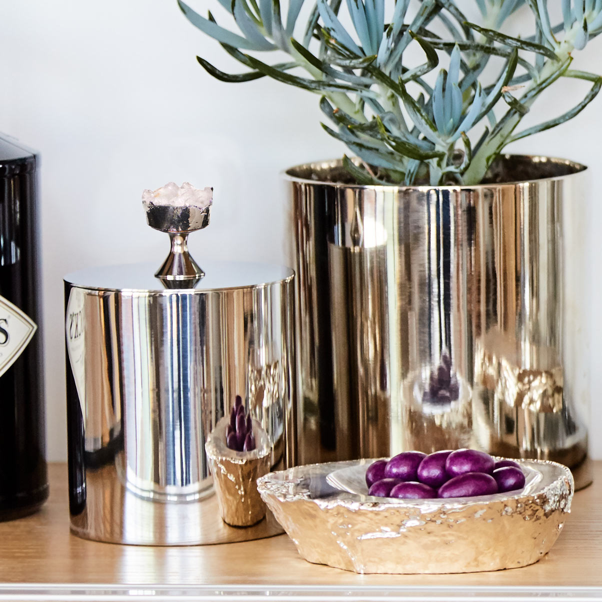 Hospitality Ice Bucket, Silver & Crystal by ANNA - B2B