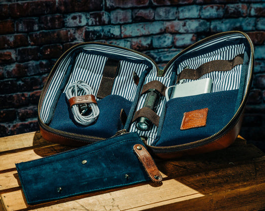 Heritage Leather "Doc" Electronics Organizer / Toiletry Kit by Mission Mercantile Leather Goods
