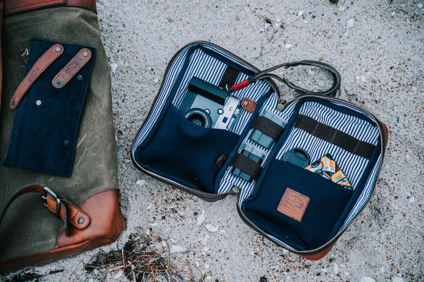 Heritage Leather "Doc" Electronics Organizer / Toiletry Kit by Mission Mercantile Leather Goods