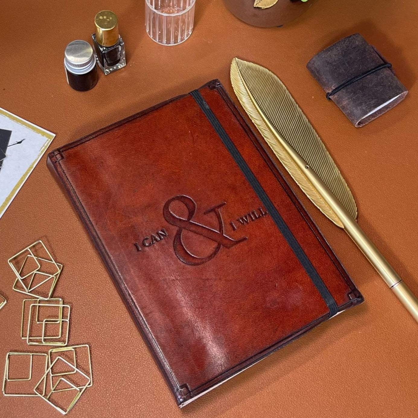 I Can And I Will Quote 7x5  Leather Journal