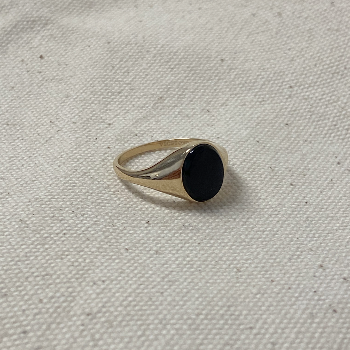 10k Gold Black Oval Onyx Ring by VicStoneNYC Fine Jewelry