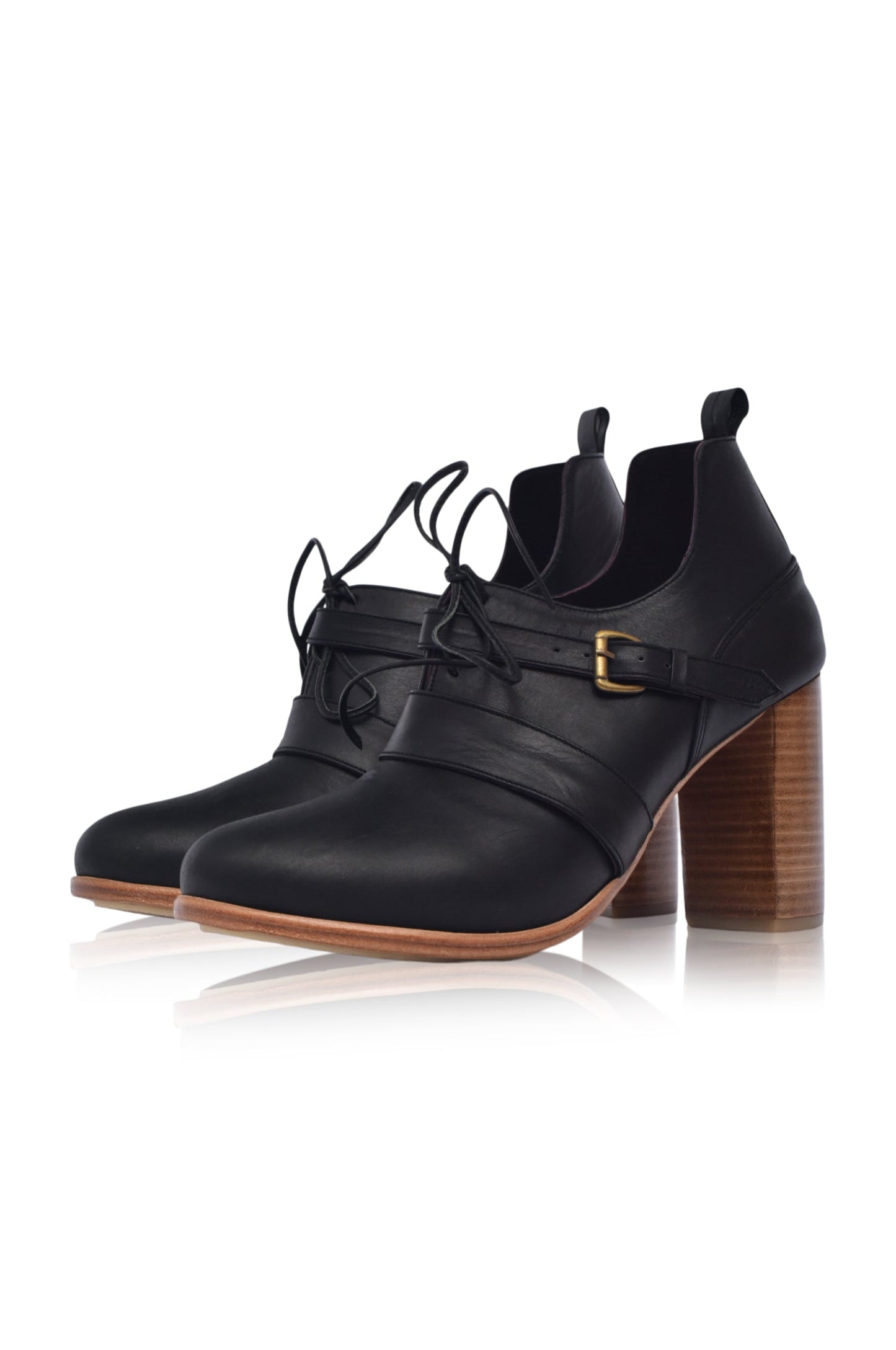 Josephine Lace up Leather Heels by ELF