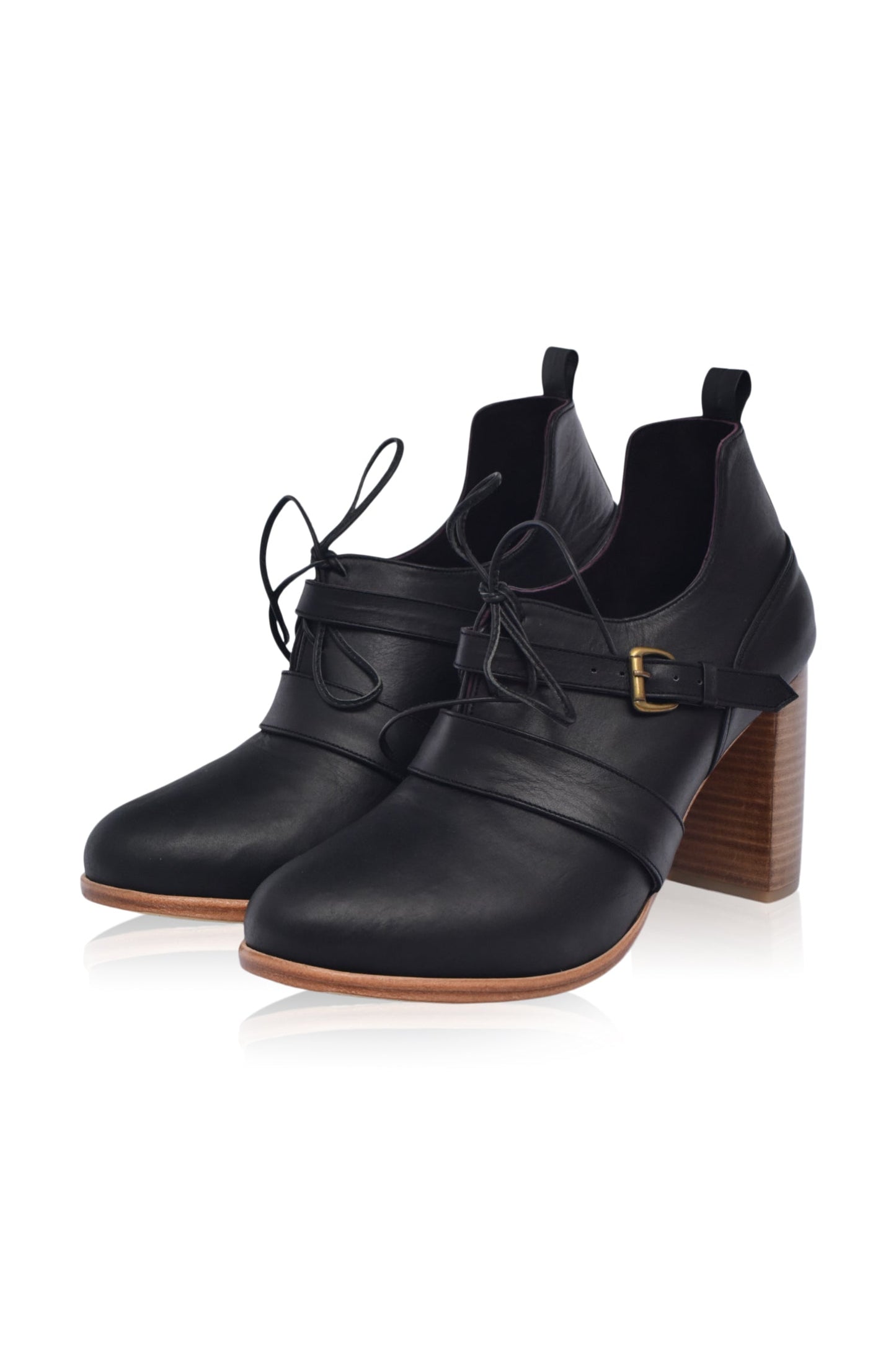 Josephine Lace up Leather Heels by ELF