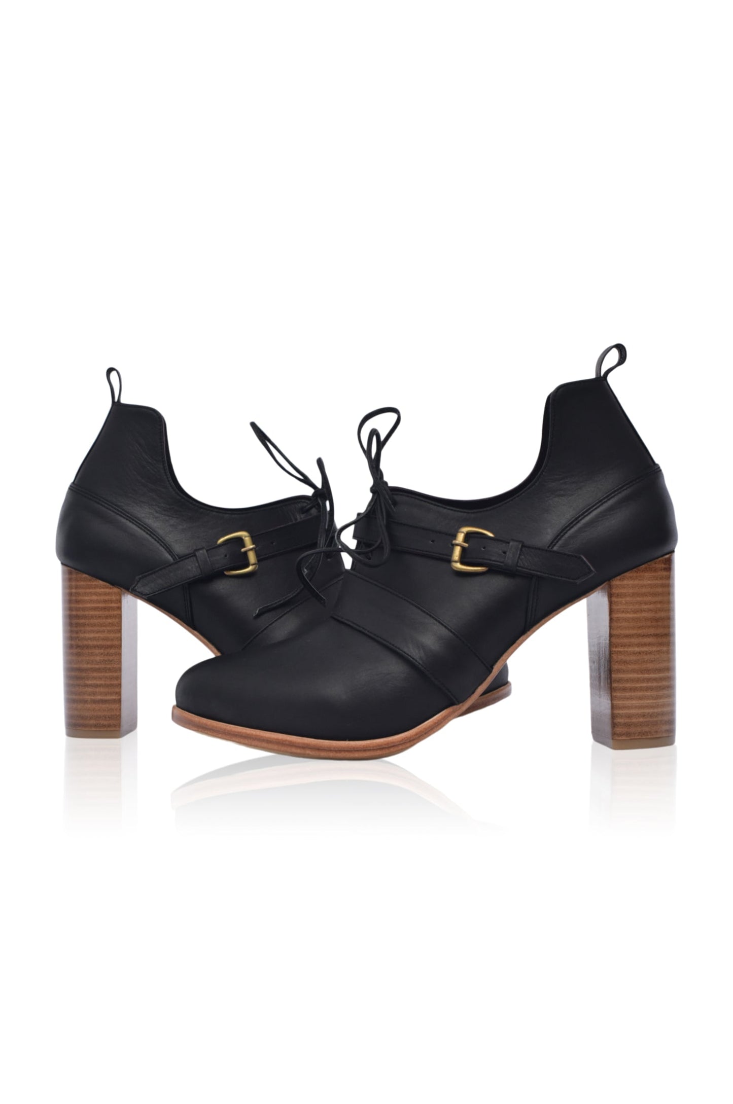 Josephine Lace up Leather Heels by ELF