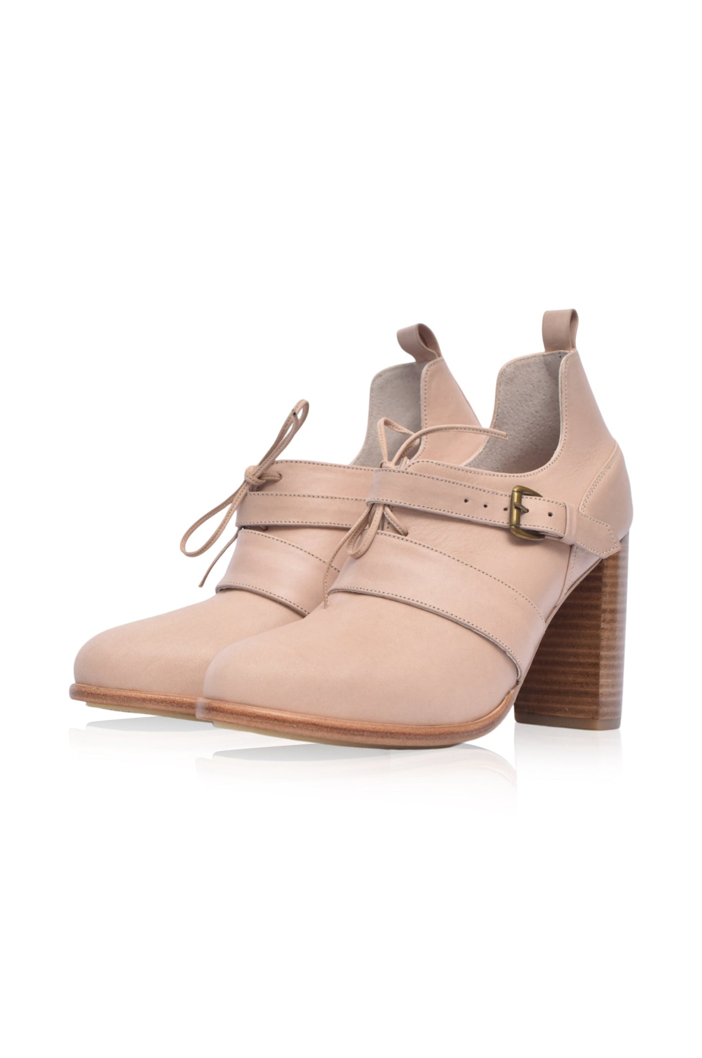 Josephine Lace up Leather Heels by ELF