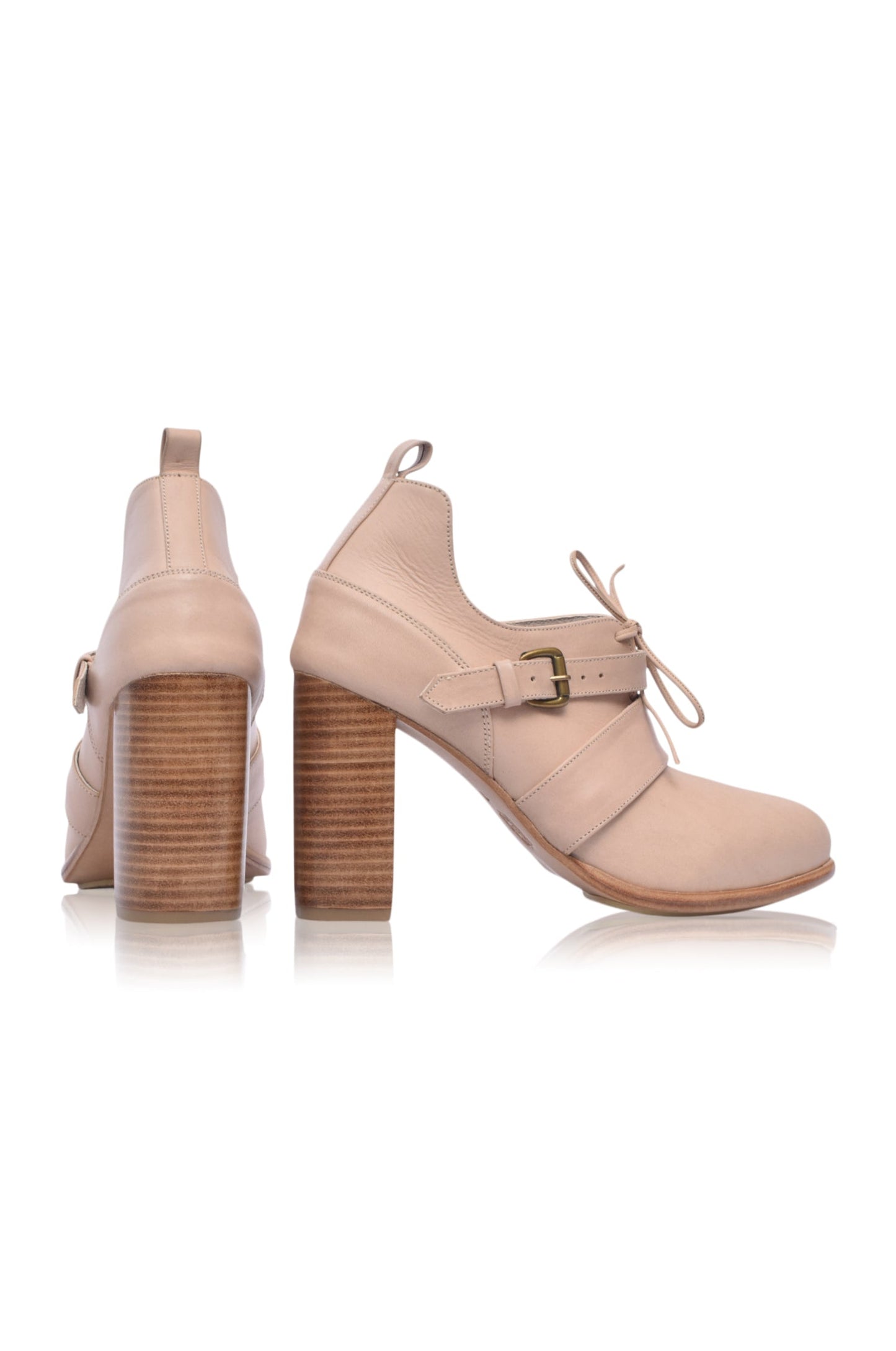 Josephine Lace up Leather Heels by ELF