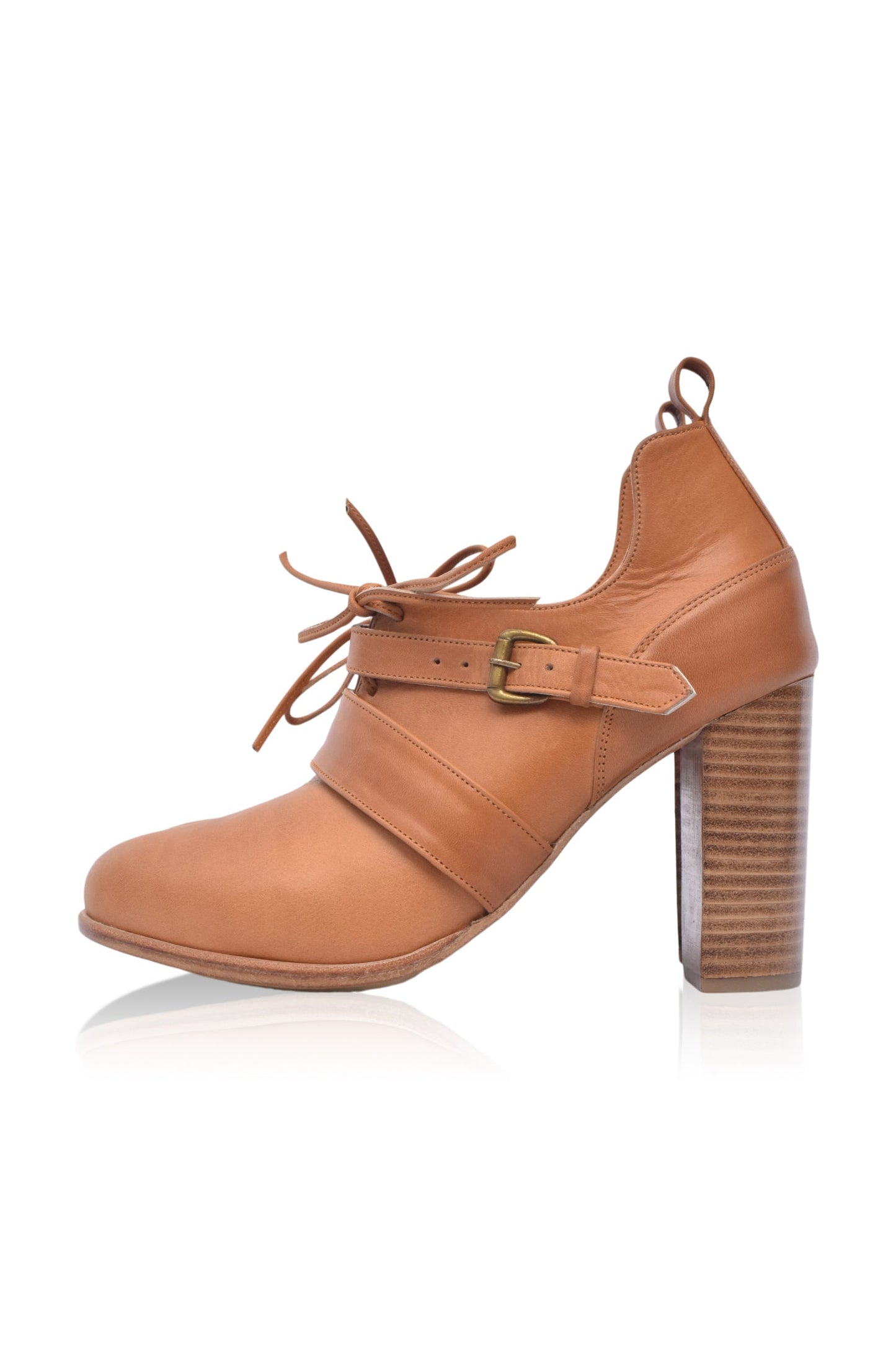 Josephine Lace up Leather Heels by ELF