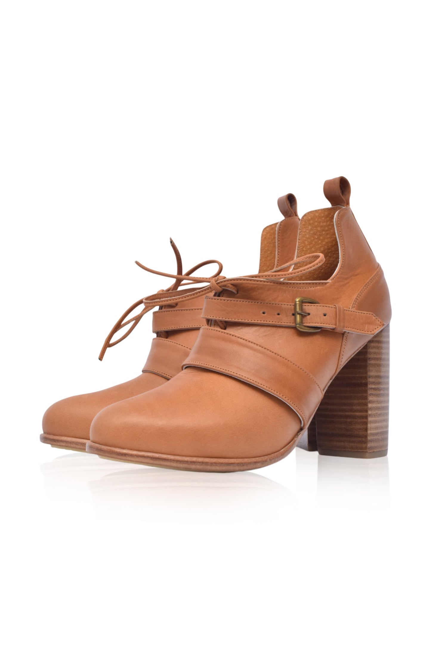 Josephine Lace up Leather Heels by ELF