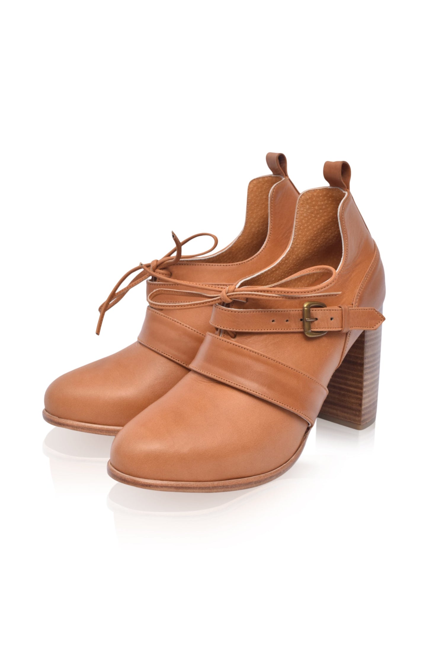 Josephine Lace up Leather Heels by ELF
