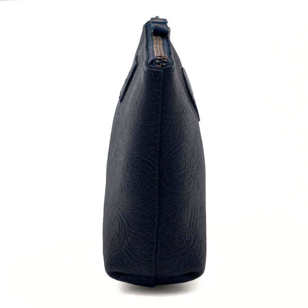 Tooled Leather Large Zippered Pouch by Mission Mercantile Leather Goods