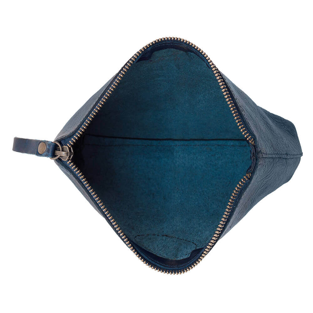 Tooled Leather Large Zippered Pouch by Mission Mercantile Leather Goods